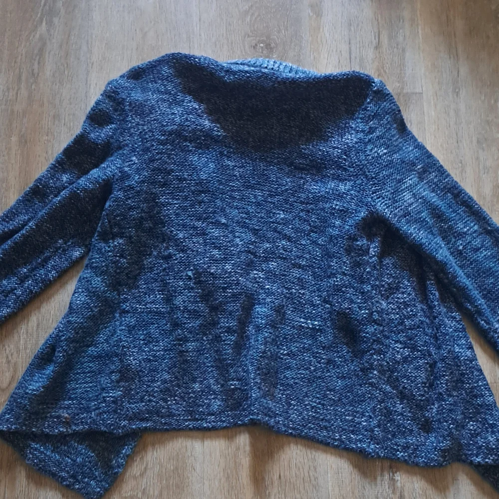 Jones New York Signature Teal Mist Combo Knit Batwing Sweater Women's Size Large